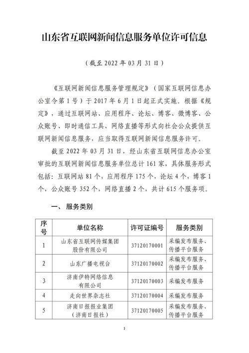 山東省互聯網新聞信息服務單位許可信息公開